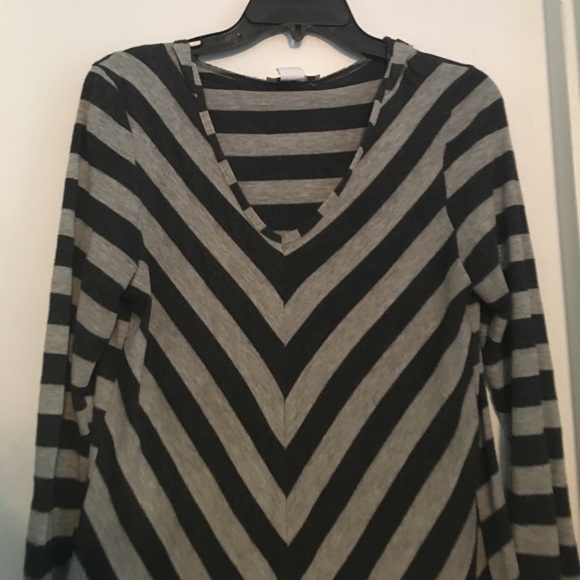 Hooded tunic top - strip - size small - Picture 2 of 6